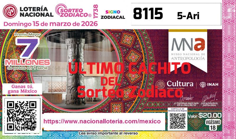 Último Sorteo Zodiaco de la Lotería del Domingo 15 de Marzo de 2026