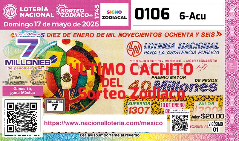 Último Sorteo Zodiaco de la Lotería del Domingo 17 de Mayo de 2026