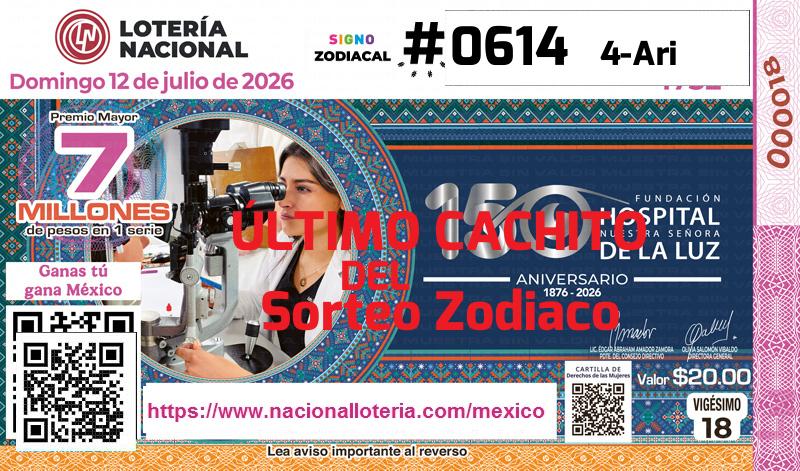 Último Sorteo Zodiaco de la Lotería del Domingo 12 de Julio de 2026