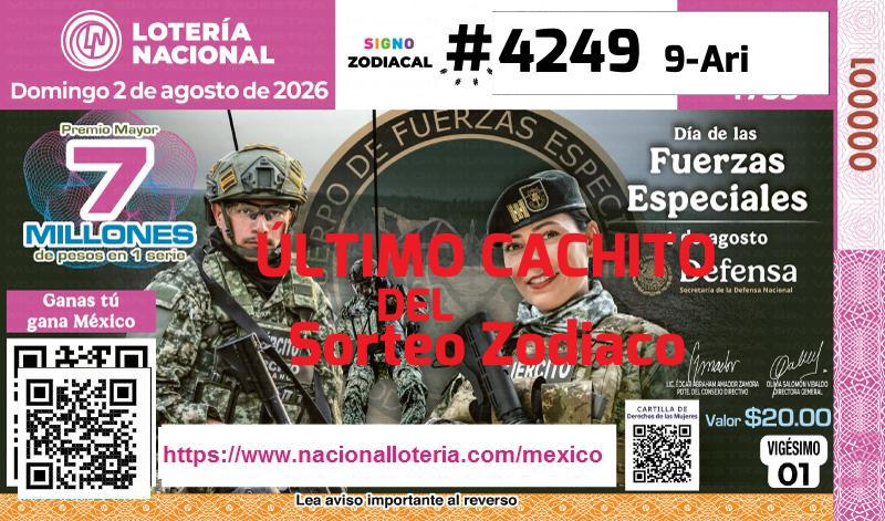 Último Sorteo Zodiaco de la Lotería del Domingo 2 de Agosto de 2026