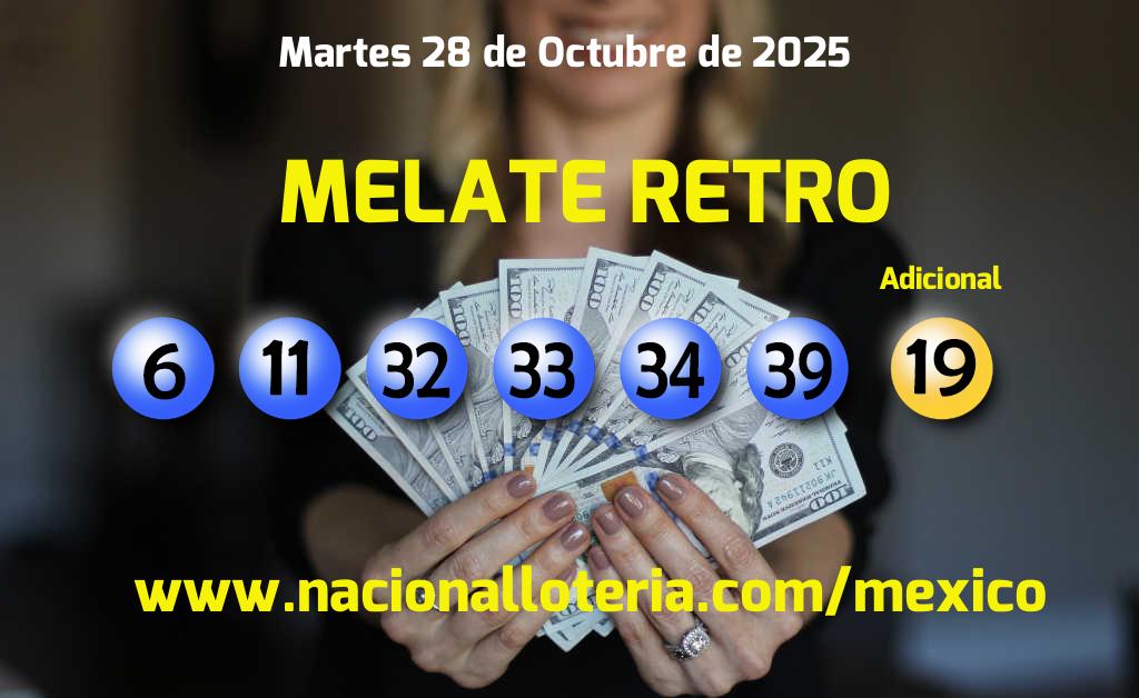 Resultados del Melate Retro del Martes 28 de Octubre de 2025