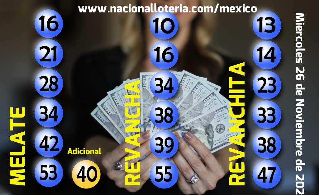 Resultados del Melate del Miércoles 26 de Noviembre de 2025