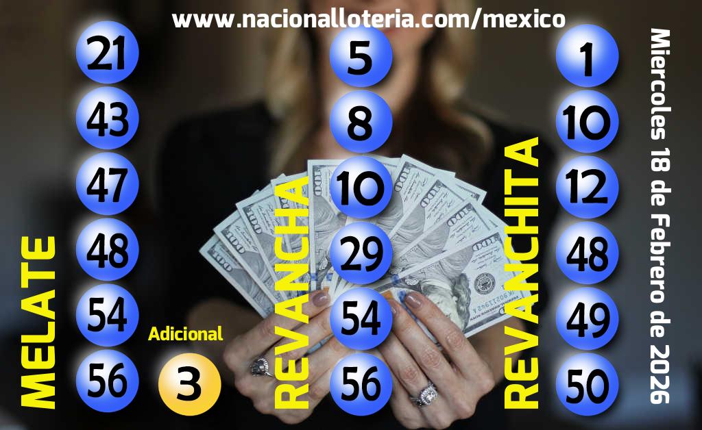 Resultados del Melate del Mi&eacute;rcoles 18 de Febrero de 2026