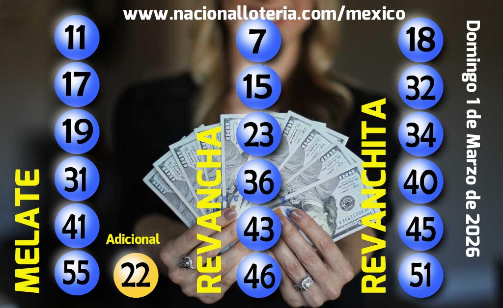 Números ganadores del Melate del Domingo 1 de Marzo de 2026 Resultados del Melate del Domingo 1 de Marzo de 2026