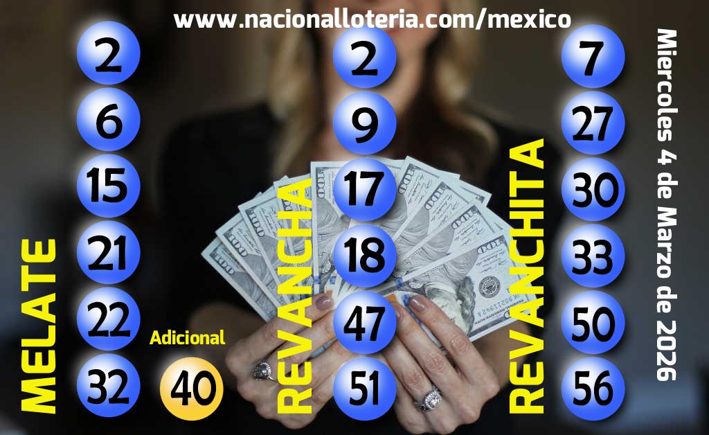 Resultados del Melate del Mi&eacute;rcoles 4 de Marzo de 2026