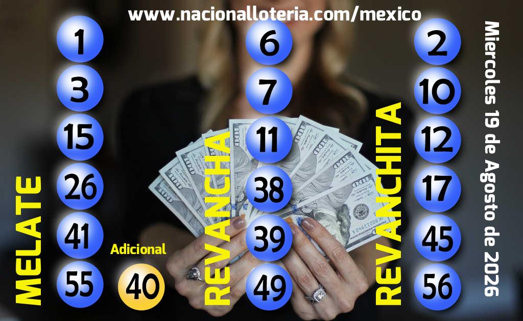 Resultados del Melate del Mi&eacute;rcoles 19 de Agosto de 2026