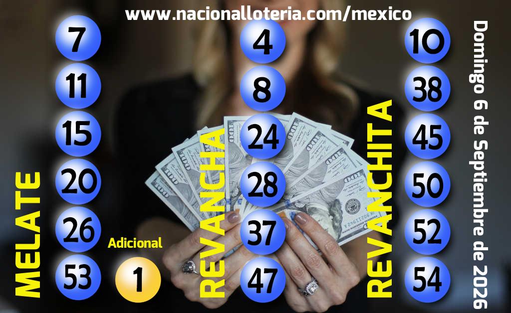 Resultados del Melate del Domingo 6 de Septiembre de 2026