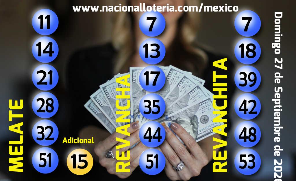 Resultados del Melate del Domingo 27 de Septiembre de 2026
