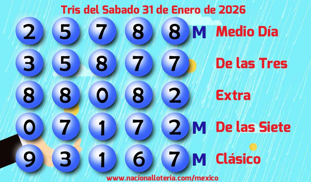 Resultados del Tris del S&aacute;bado 31 de Enero de 2026