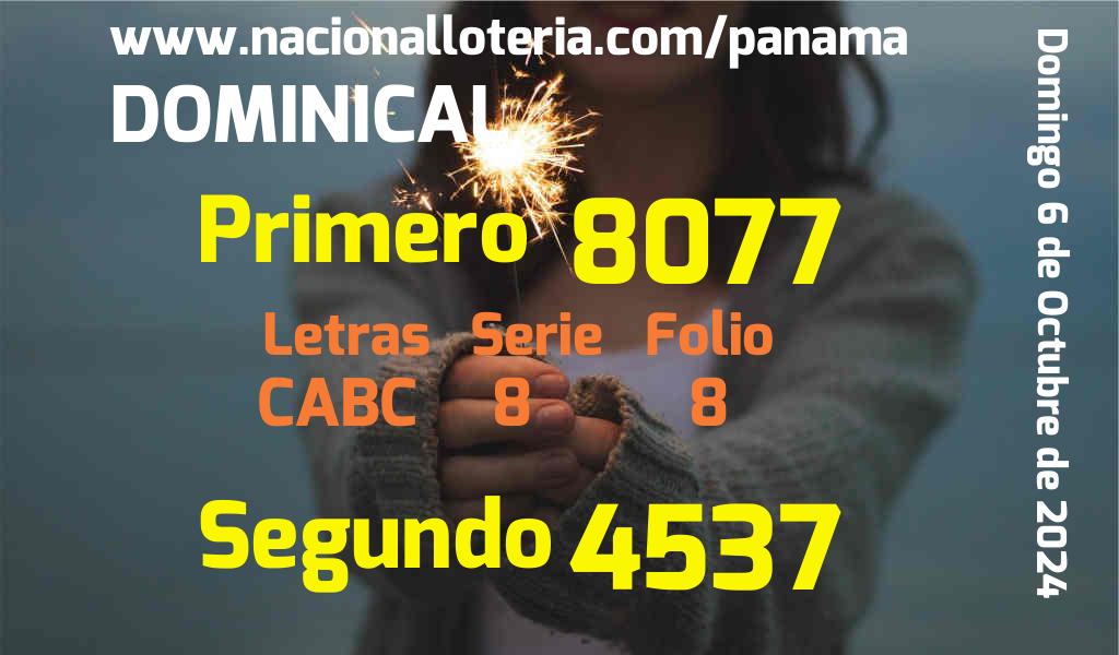 Resultados Dominical del Domingo 6 de Octubre de 2024