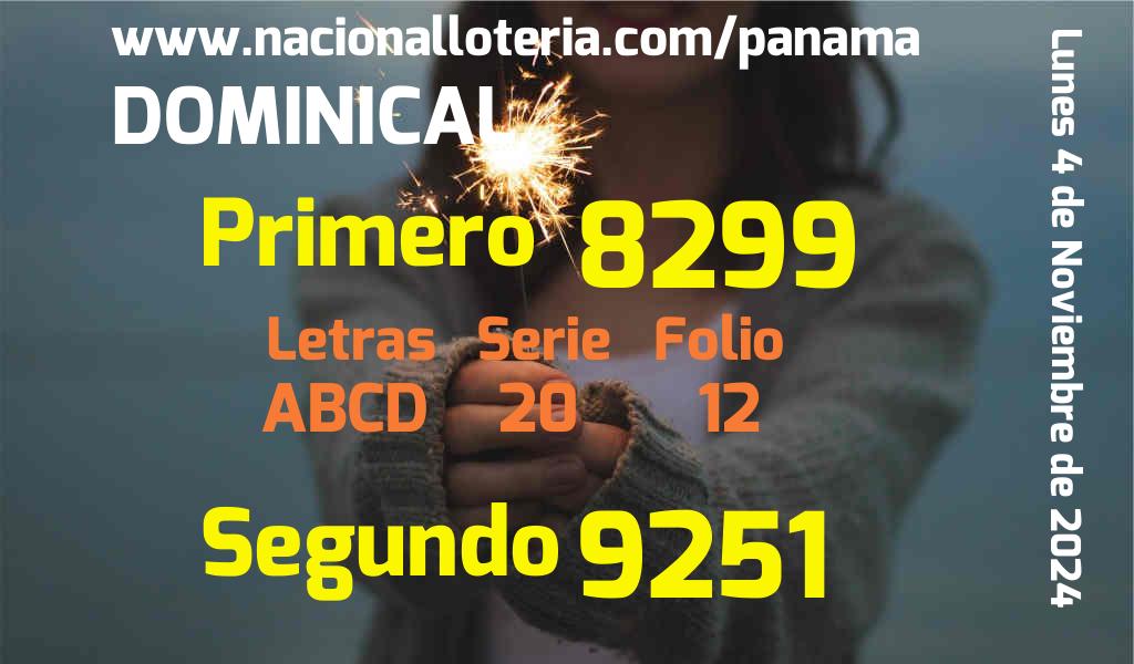 Resultados Dominical del Lunes 4 de Noviembre de 2024