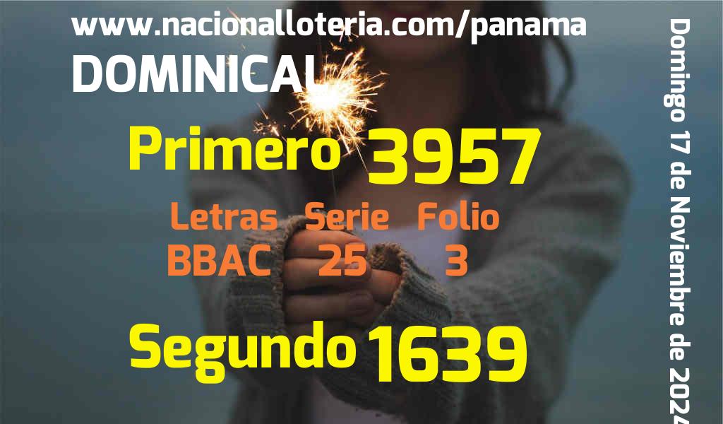 Resultados Dominical del Domingo 17 de Noviembre de 2024