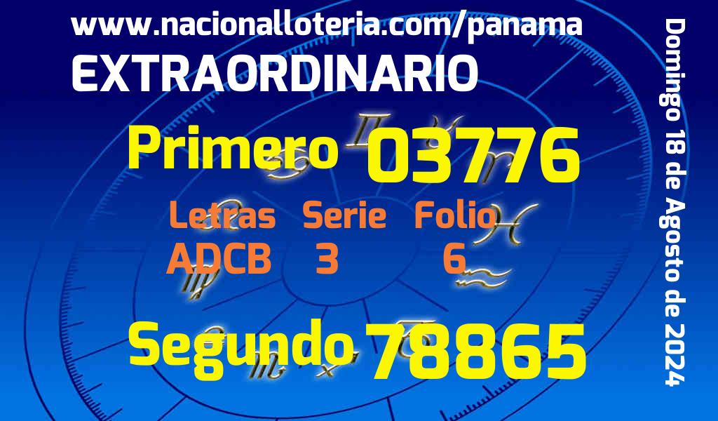 Resultados Extraordinario del Domingo 18 de Agosto de 2024