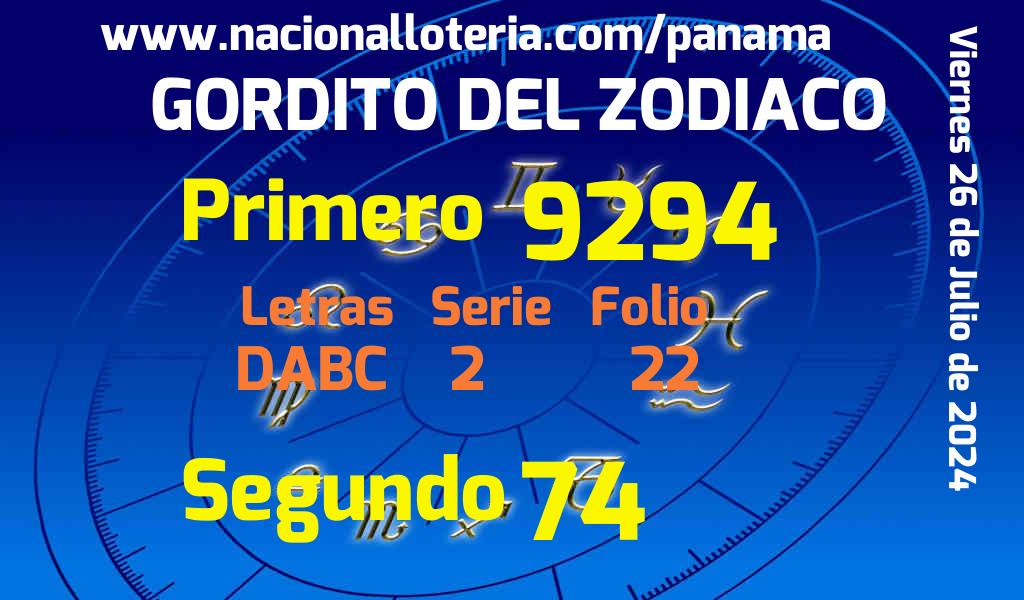 Resultados Gordito del Zodiaco del Viernes 26 de Julio de 2024