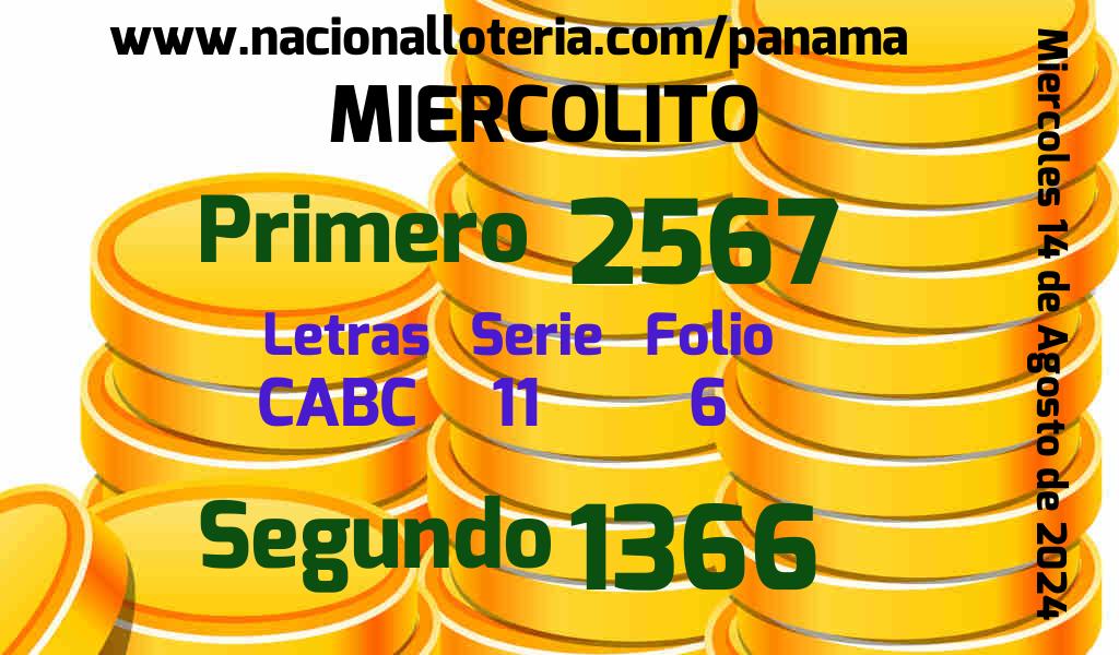 Resultados Miercolito del Miércoles 14 de Agosto de 2024