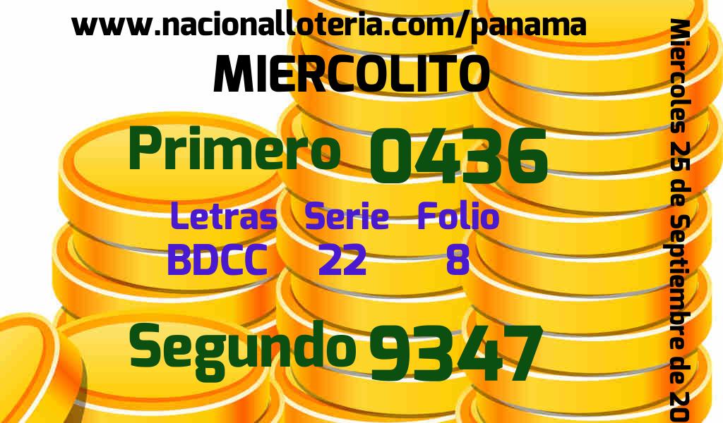 Resultados Miercolito del Miércoles 25 de Septiembre de 2024