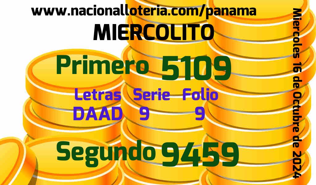 Resultados Miercolito del Miércoles 16 de Octubre de 2024