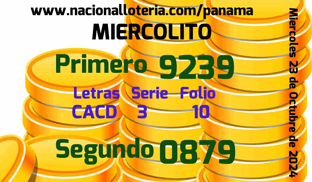 Resultados Miercolito del Miércoles 23 de Octubre de 2024