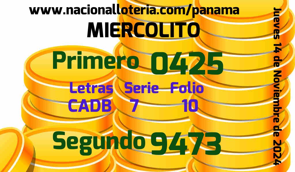 Resultados Miercolito del Jueves 14 de Noviembre de 2024