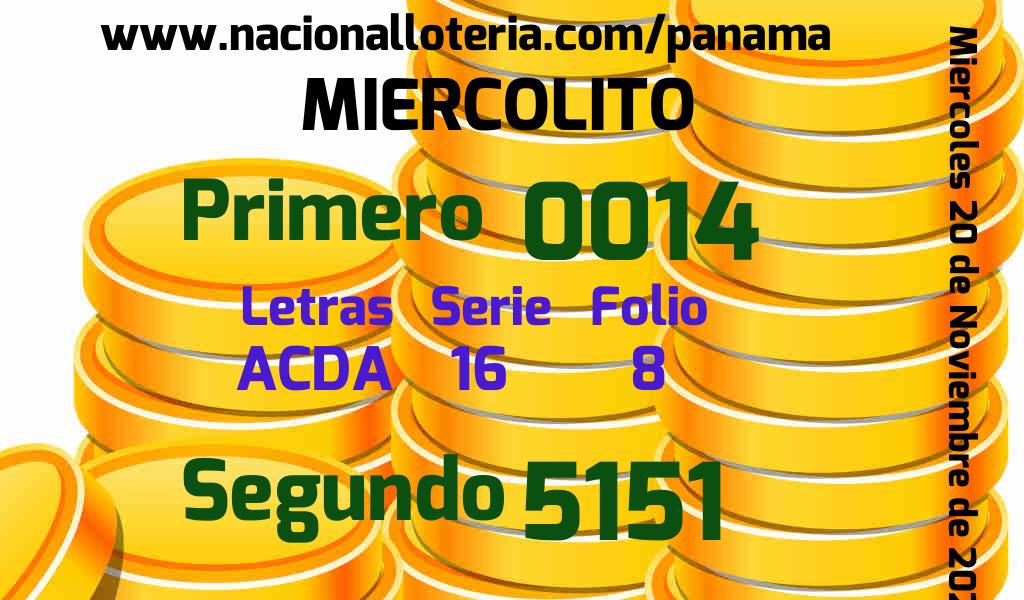 Resultados Miercolito del Miércoles 20 de Noviembre de 2024