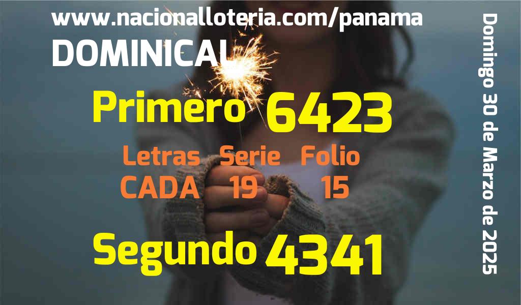 Resultados Dominical del Domingo 30 de Marzo de 2025