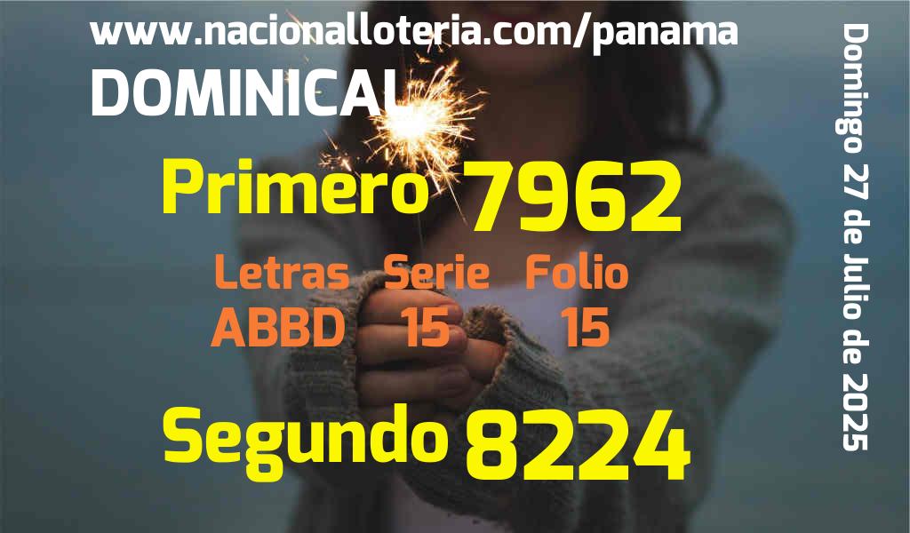 Resultados Dominical del Domingo 27 de Julio de 2025