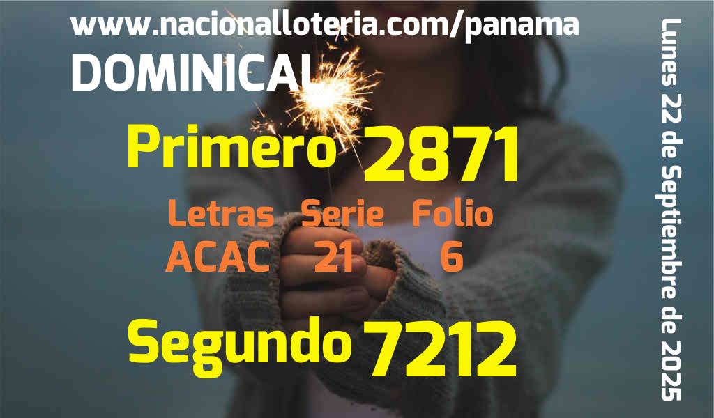 Resultados Dominical del Lunes 22 de Septiembre de 2025