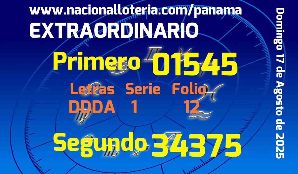 Resultados Extraordinario del Domingo 17 de Agosto de 2025