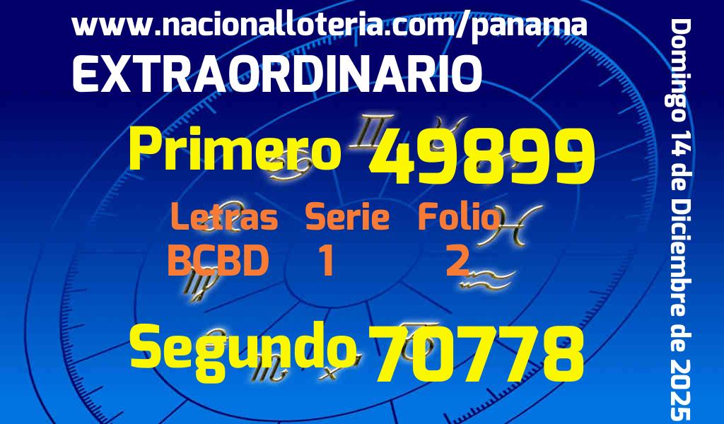 Resultados Extraordinario del Domingo 14 de Diciembre de 2025