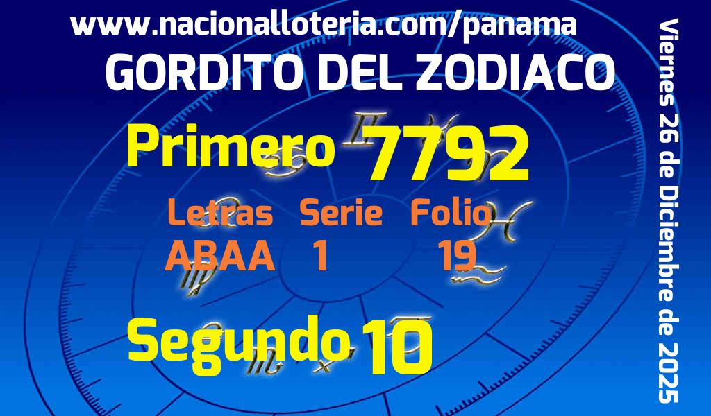 Resultados Gordito del Zodiaco del Viernes 26 de Diciembre de 2025