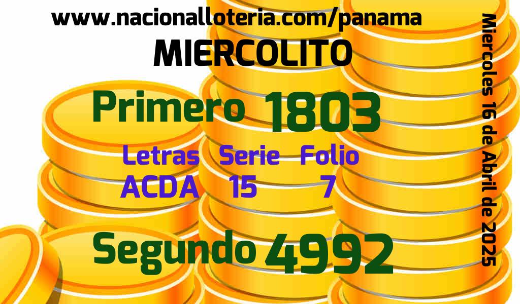 Resultados Miercolito del Miércoles 16 de Abril de 2025