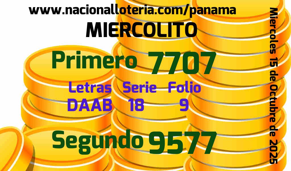 Resultados Miercolito del Miércoles 15 de Octubre de 2025