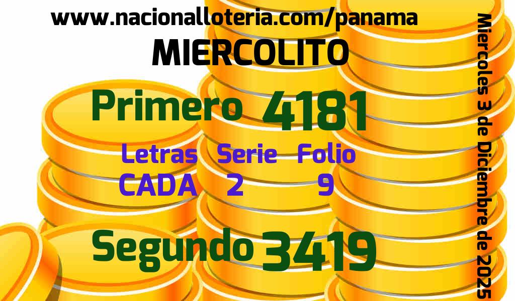 Resultados Miercolito del Miércoles 3 de Diciembre de 2025
