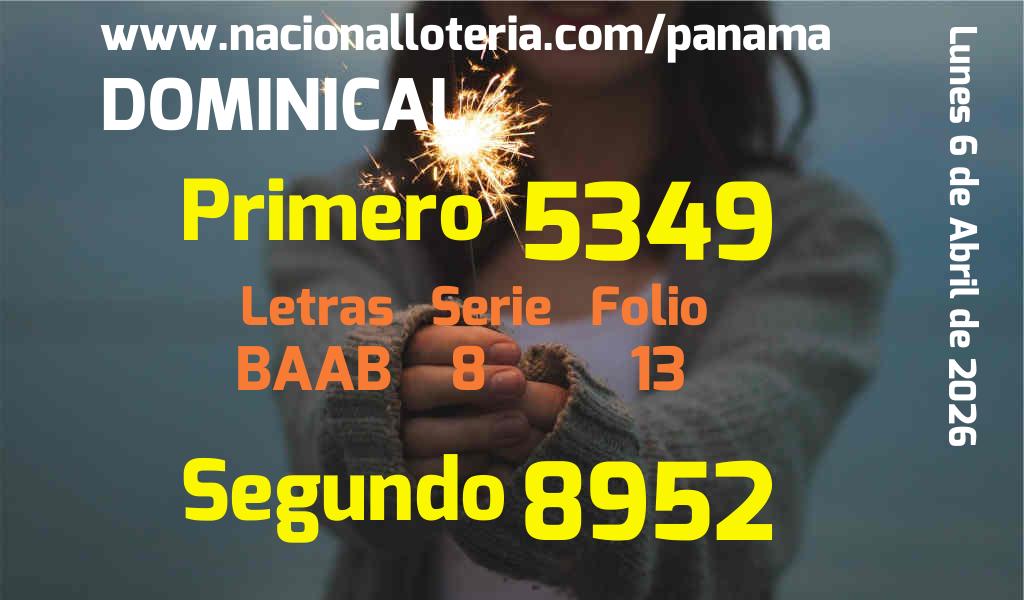 Resultados Dominical del Lunes 6 de Abril de 2026
