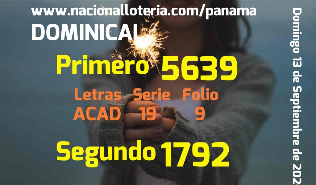 Resultados Dominical del Domingo 13 de Septiembre de 2026