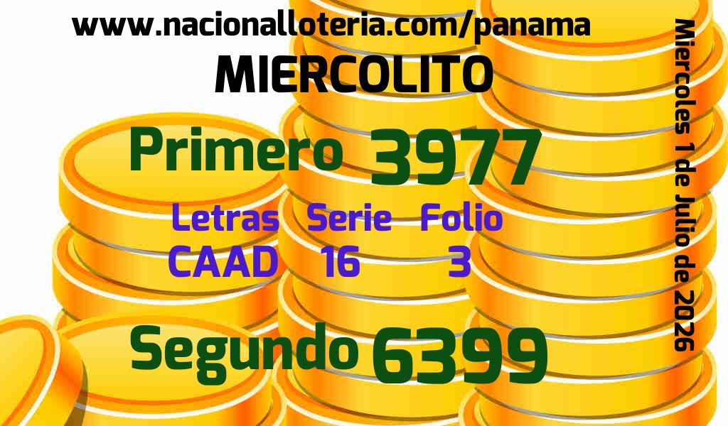 Resultados Miercolito del Mi&eacute;rcoles 1 de Julio de 2026