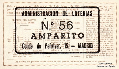 Reverso décimo de Lotería 1965 / 4