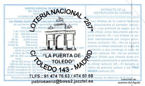 Reverso décimo de Lotería 2010 / 18