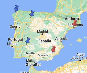 Mapa de premios de la lotería