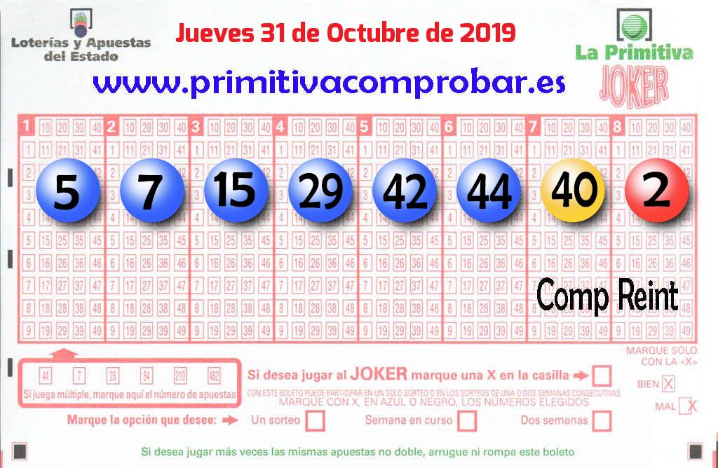 Primitiva del 2019-10-31