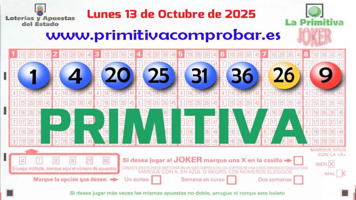Primitiva del 2025-10-13