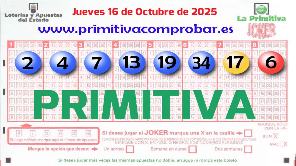 Primitiva del 2025-10-16