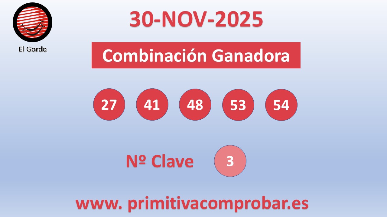 Gordo de la Primitiva del 2025-11-30