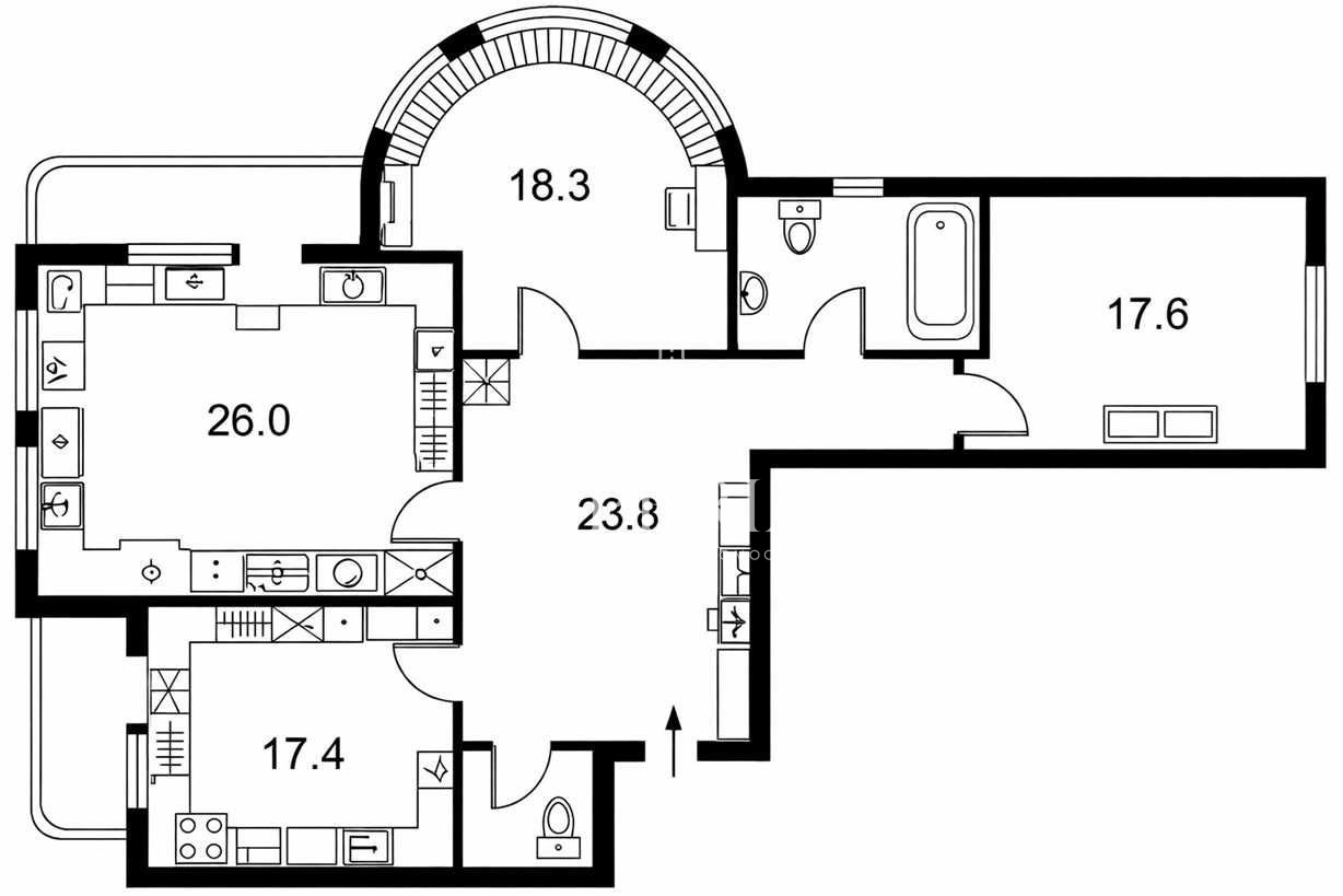 3-кімнатна квартира