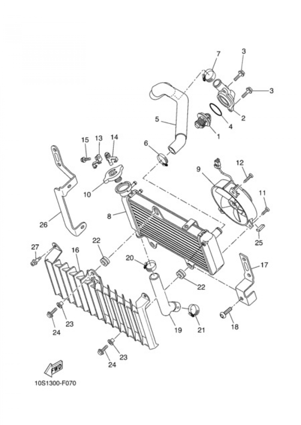 RADIATEUR & TUYAU Yamaha XT660X 2010