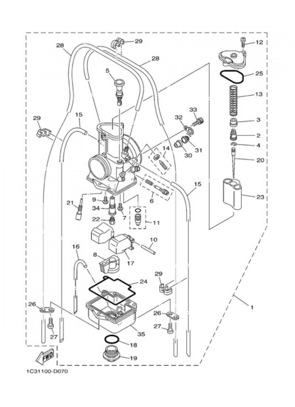 CARBURETOR Yamaha YZ125 2006
