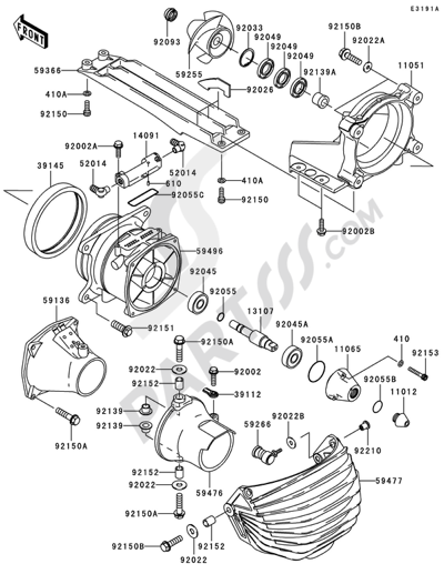 水上オートバイ用 Kawasaki STX-12F'03 OEM section (Hull-Front-Fittings) parts Used [K7220-18] 2004 Kawasaki JET SKI STX-12F (JT1200-B2) Hull Front