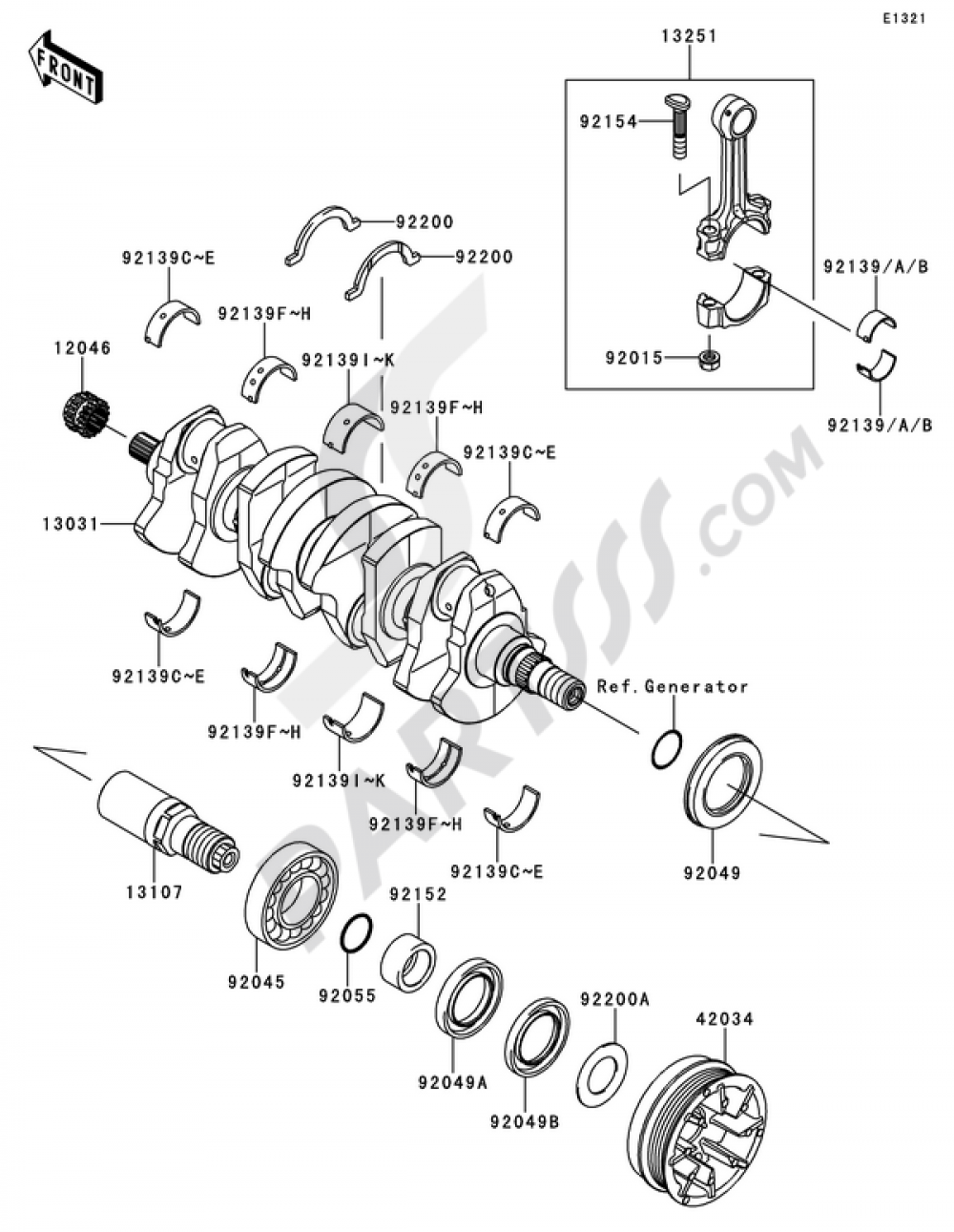 Crankshaft Kawasaki JET SKI ULTRA 300LX 2013