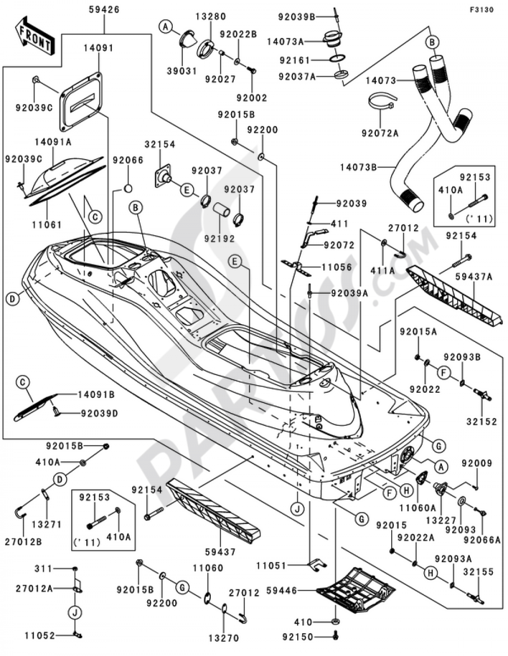 Hull(2/2) Kawasaki JET SKI ULTRA 300X 2012