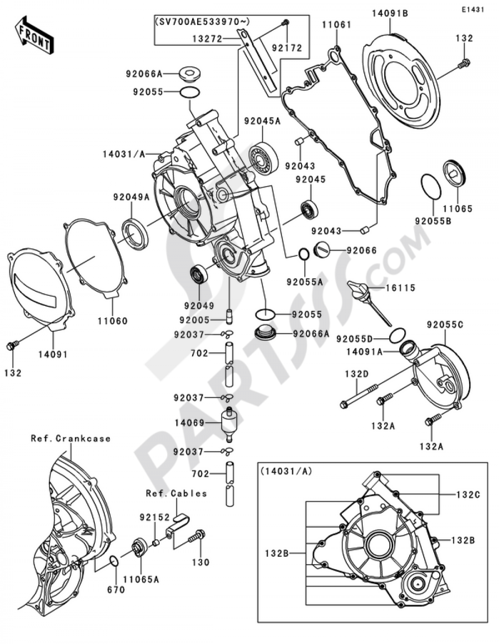 Engine Cover(s) Kawasaki KFX700 2010